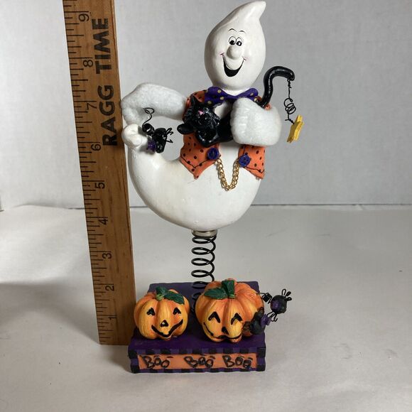 Avon Halloween Ghost Standee Wobbler on Spring with Box 2002 Gift Collection Vtg - Picture 9 of 11